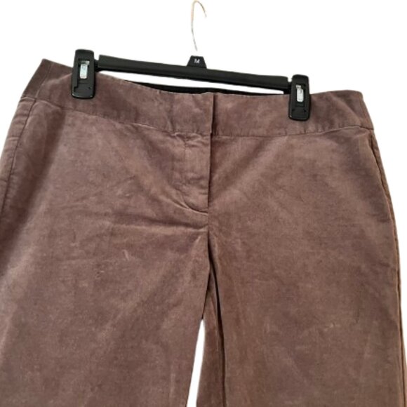 Loft Brown Velvet Straight Leg, Skinny Pants - 10 - Picture 3 of 6